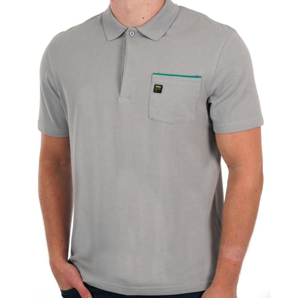 🆕 Fila - Gold Bruni Polo Shirt Grey/Green size L - Picture 1 of 6